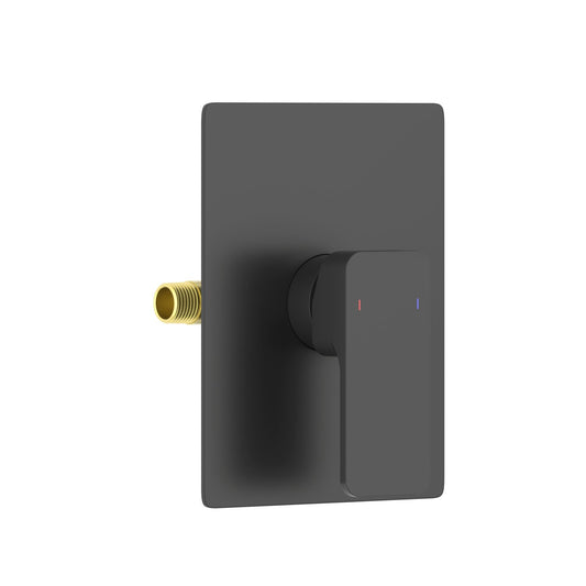 Aquavit Infinity matte black soft-square one-outlet pressure-balance shower valve and trim kit VT2441101