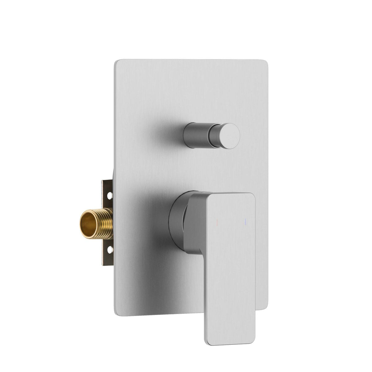 Aquavit INFINITY brushed nickel soft-square two-way pressure-balance shower mixer with auto-reset push-button diverter VT2442202