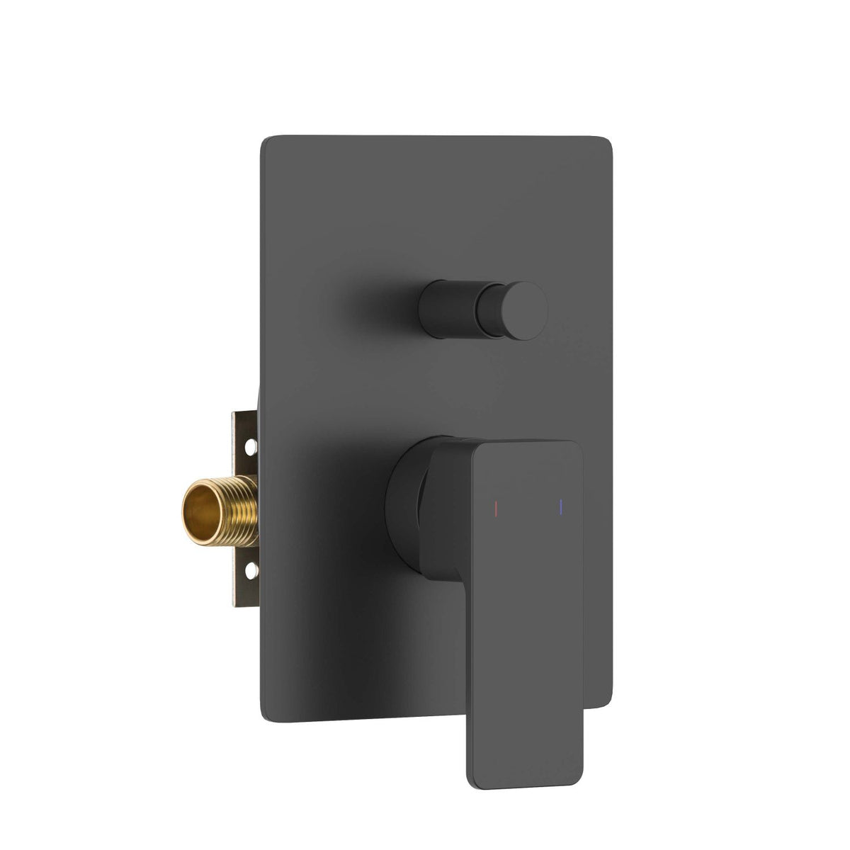 Aquavit INFINITY matte black soft-square two-way pressure-balance shower mixer with auto-reset push-button diverter VT2442202