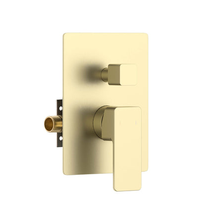 Aquavit INFINITY brushed gold soft-square three-outlet pressure-balance shower mixer with ceramic cartridge diverter VT2442301
