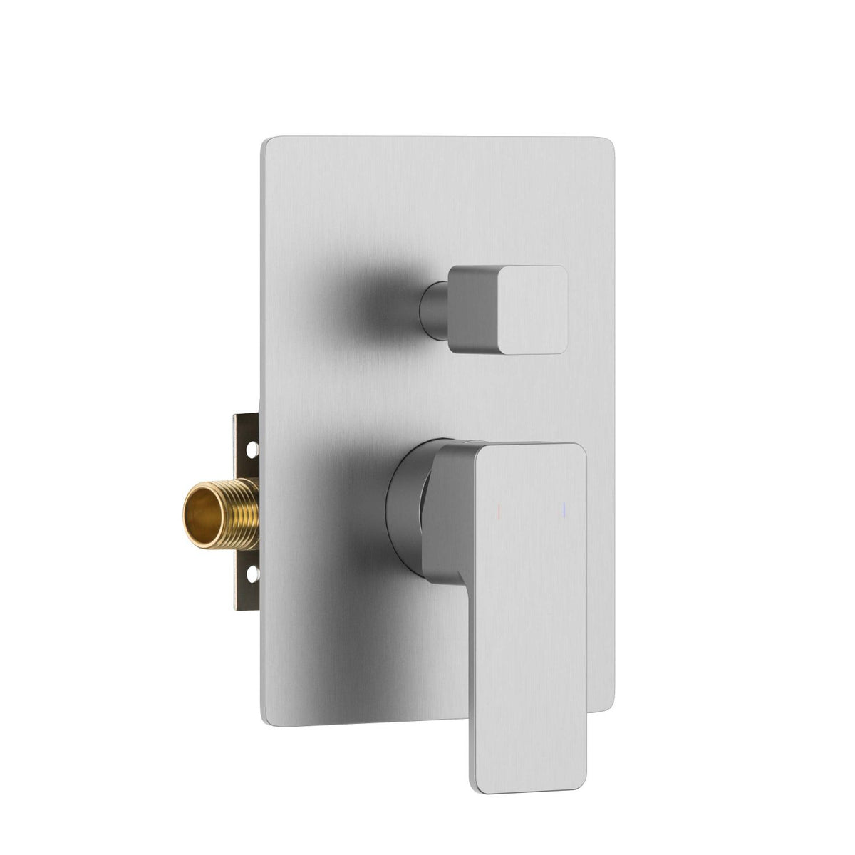 Aquavit INFINITY brushed nickel soft-square three-outlet pressure-balance shower mixer with ceramic cartridge diverter VT2442301