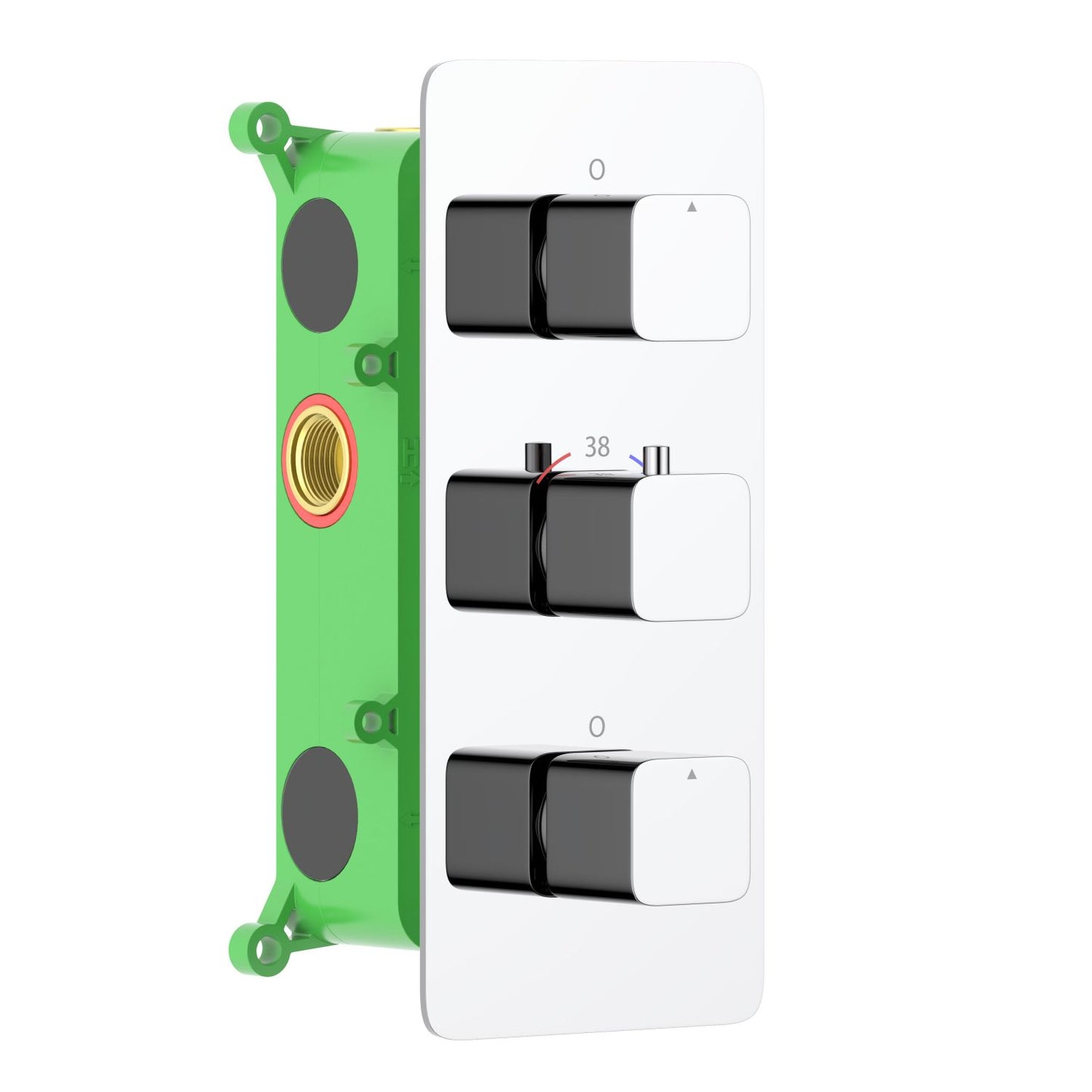 3-Function Concealed Thermostatic Shower Valve System with Simultaneous Outlet Control VT2453301