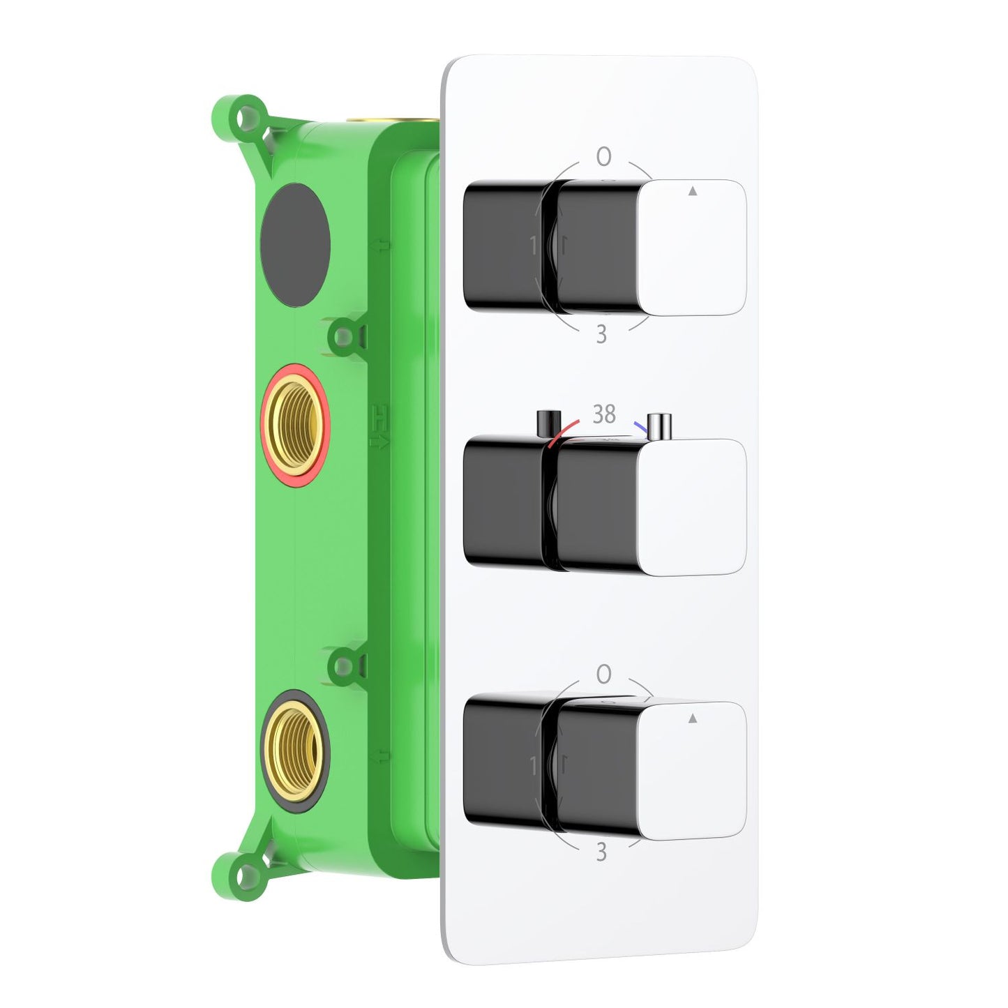 4-Function Concealed Thermostatic Shower Valve System with Simultaneous Outlet Control VT2453401
