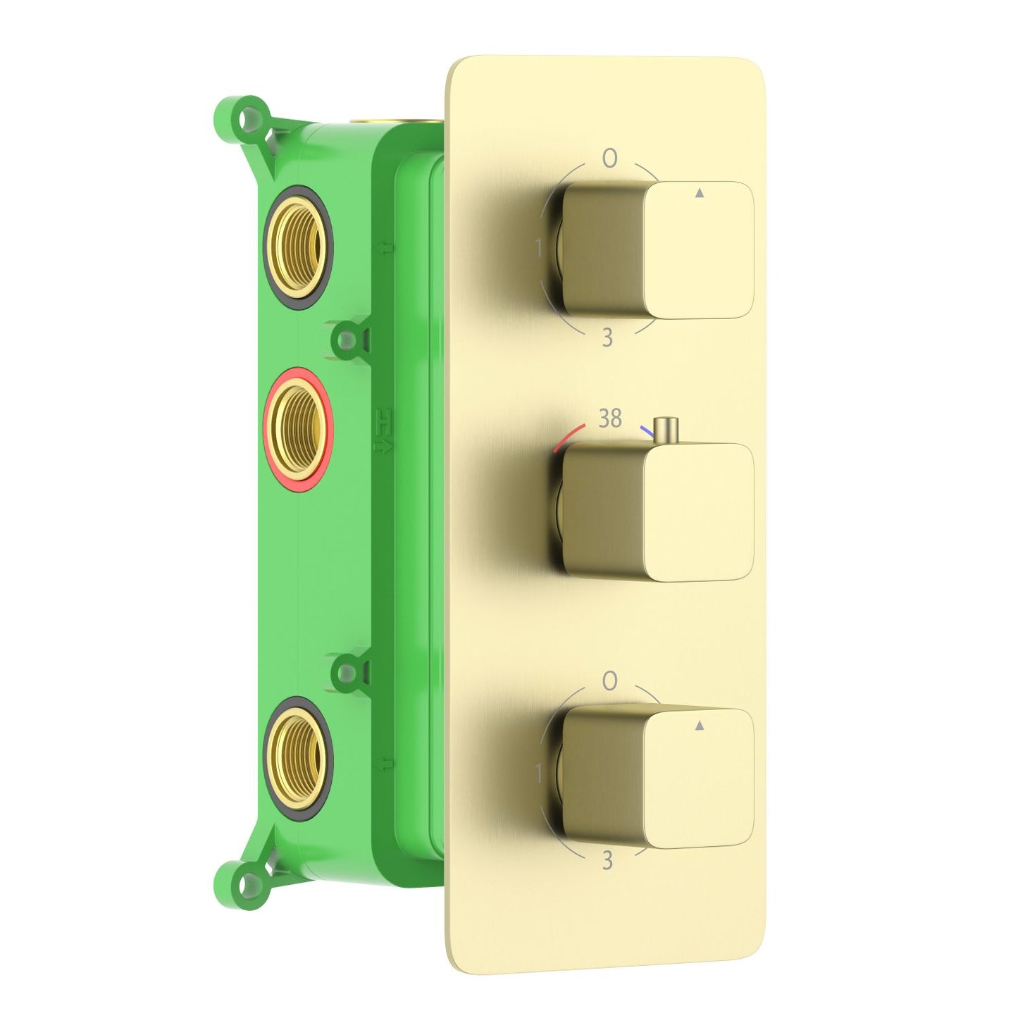5-Function Concealed Thermostatic Shower Valve System with Simultaneous Outlet Control VT2453501