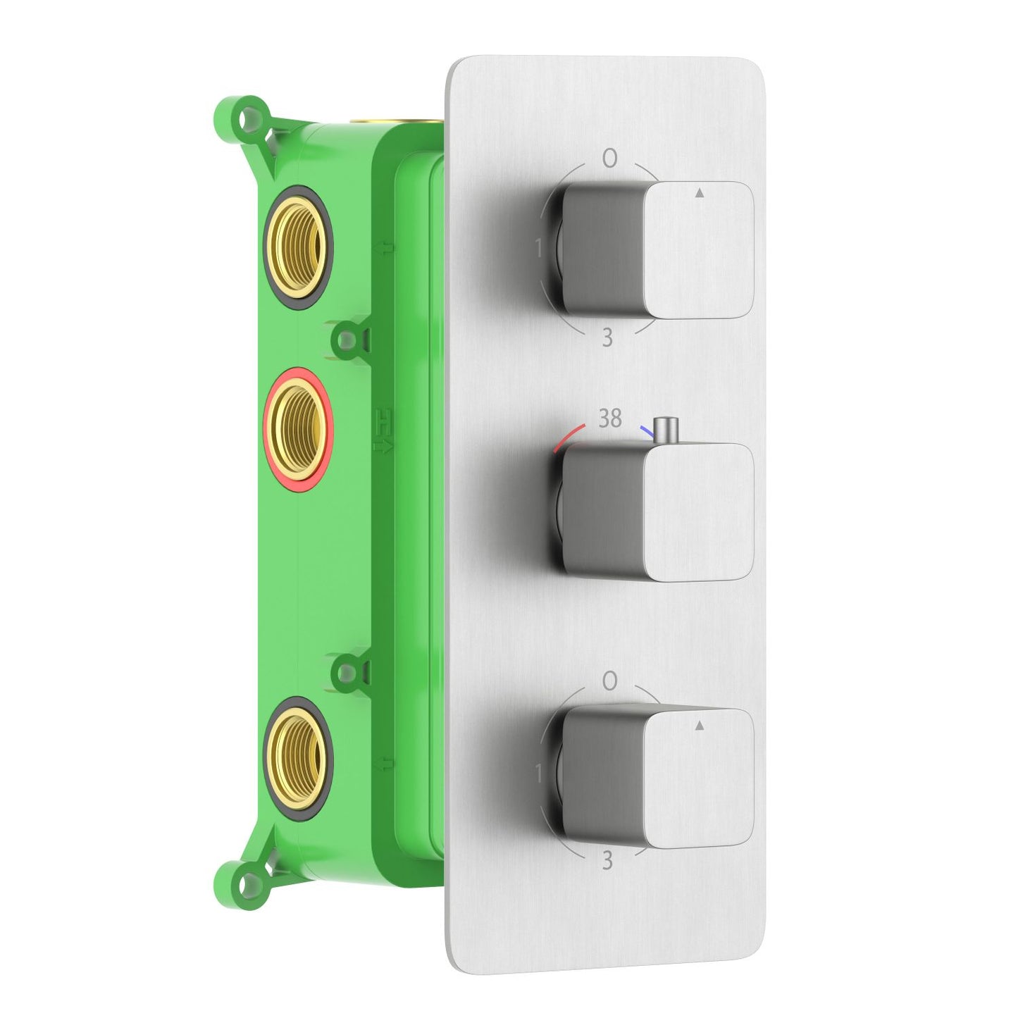 6-Function Concealed Thermostatic Shower Valve System with Simultaneous Outlet Control VT2453601