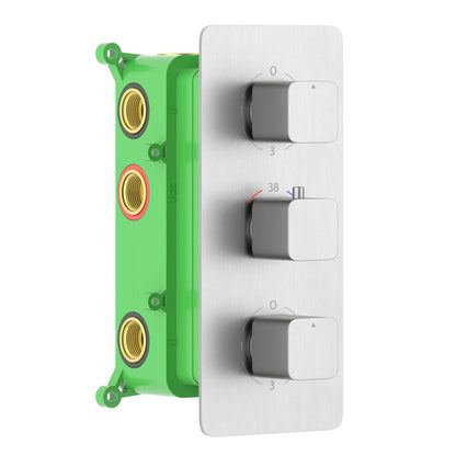 6-Function Concealed Thermostatic Shower Valve System with Simultaneous Outlet Control VT2453601