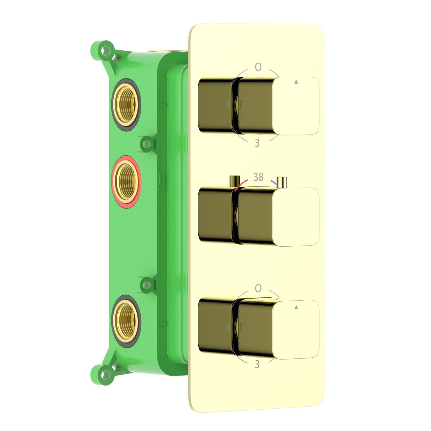 6-Function Concealed Thermostatic Shower Valve System with Simultaneous Outlet Control VT2453601