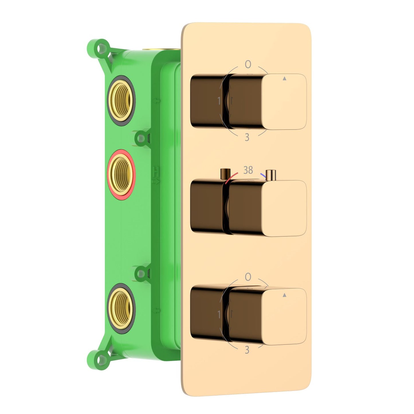 6-Function Concealed Thermostatic Shower Valve System with Simultaneous Outlet Control VT2453601