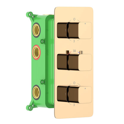 6-Function Concealed Thermostatic Shower Valve System with Simultaneous Outlet Control VT2453601