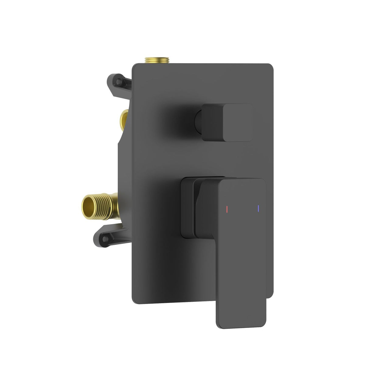 Aquavit INFINITY matte black two-outlet pressure-balance shower valve and trim kit VT2482201