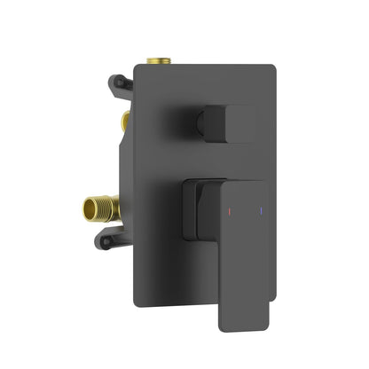 Aquavit INFINITY matte black two-outlet pressure-balance shower valve and trim kit VT2482201