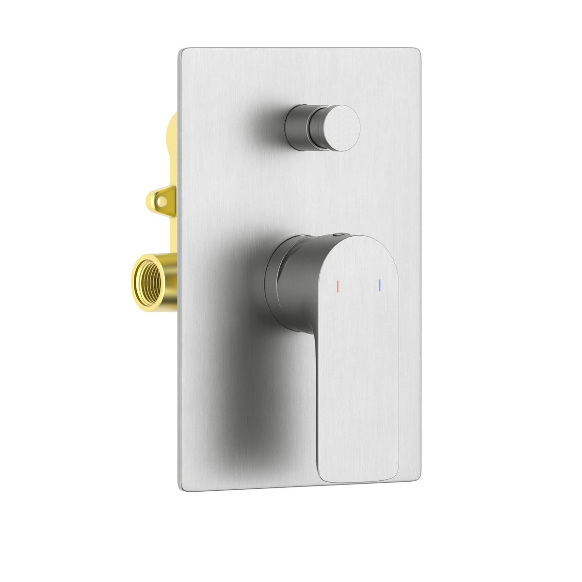 Aquavit Vision brushed nickel two-outlet concealed shower mixer with push-in diverter VT2512201