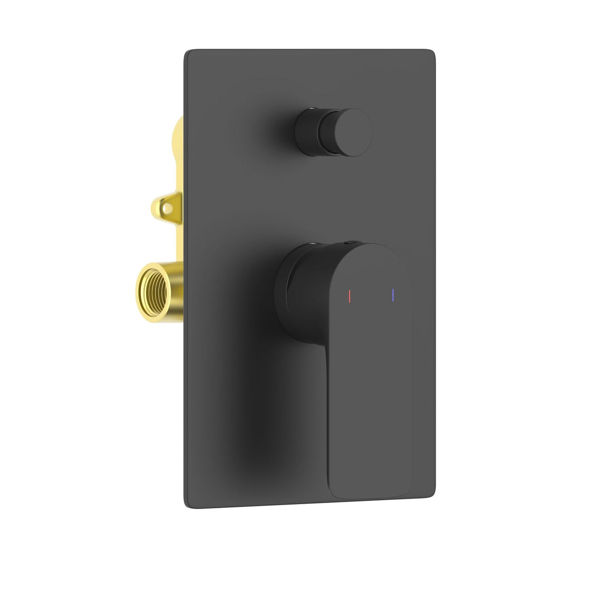 Aquavit Vision matte black two-outlet concealed shower mixer with push-in diverter VT2512201