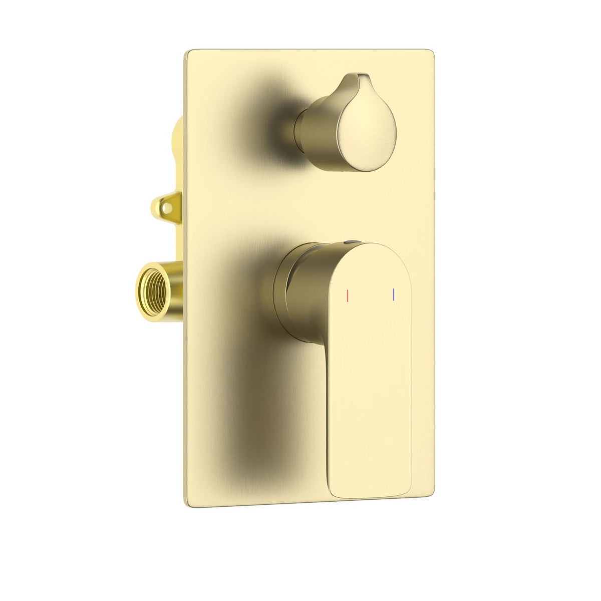 Aquavit Vision brushed gold two-outlet concealed shower mixer with ceramic diverter VT2512202
