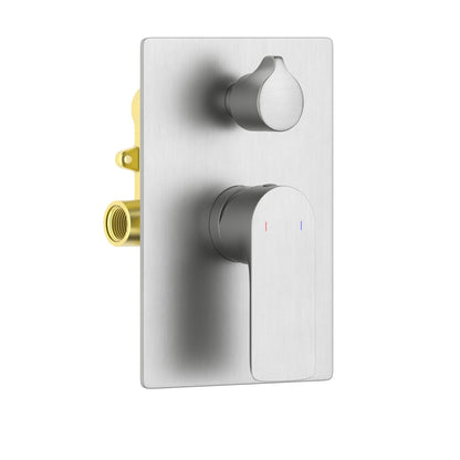 Aquavit Vision brushed nickel two-outlet concealed shower mixer with ceramic diverter VT2512202