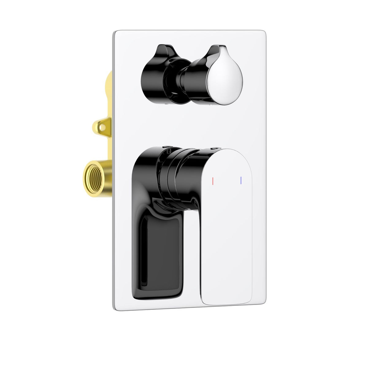 Aquavit Vision chrome two-outlet concealed shower mixer with ceramic diverter VT2512202