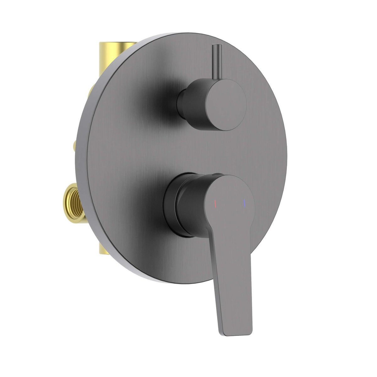 Aquavit Sense brushed gunmetal round two-outlet concealed shower mixer with ceramic diverter VT4212201