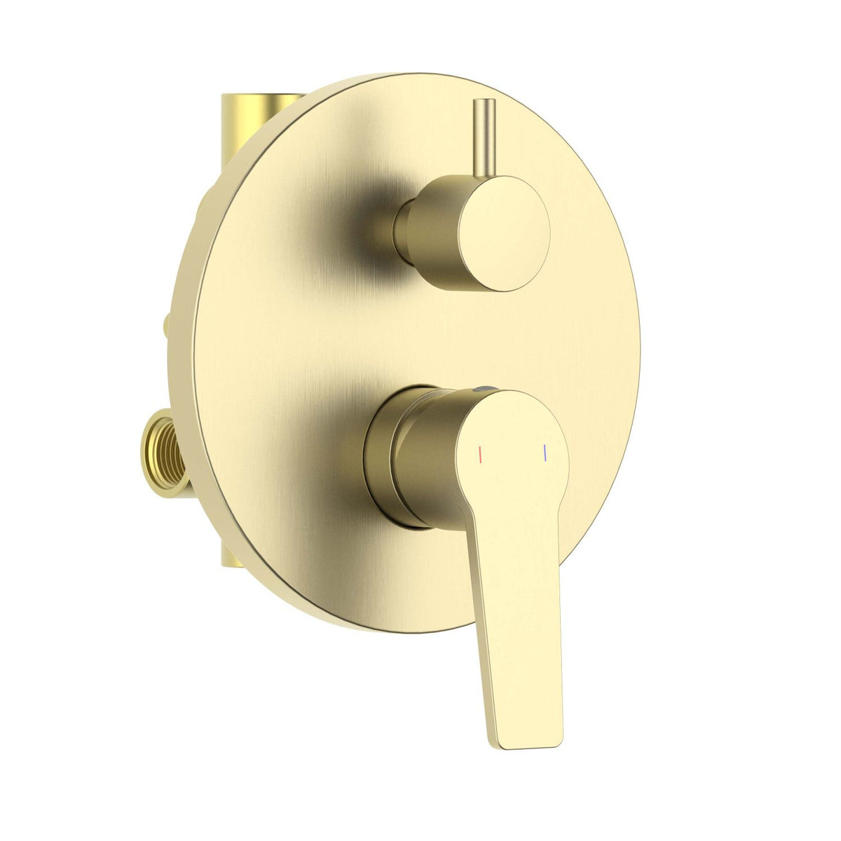 Aquavit Sense brushed gold Spot free round two-outlet concealed shower mixer with ceramic diverter VT4212201