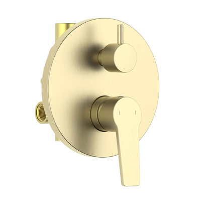 Aquavit Sense brushed gold Spot free round two-outlet concealed shower mixer with ceramic diverter VT4212201