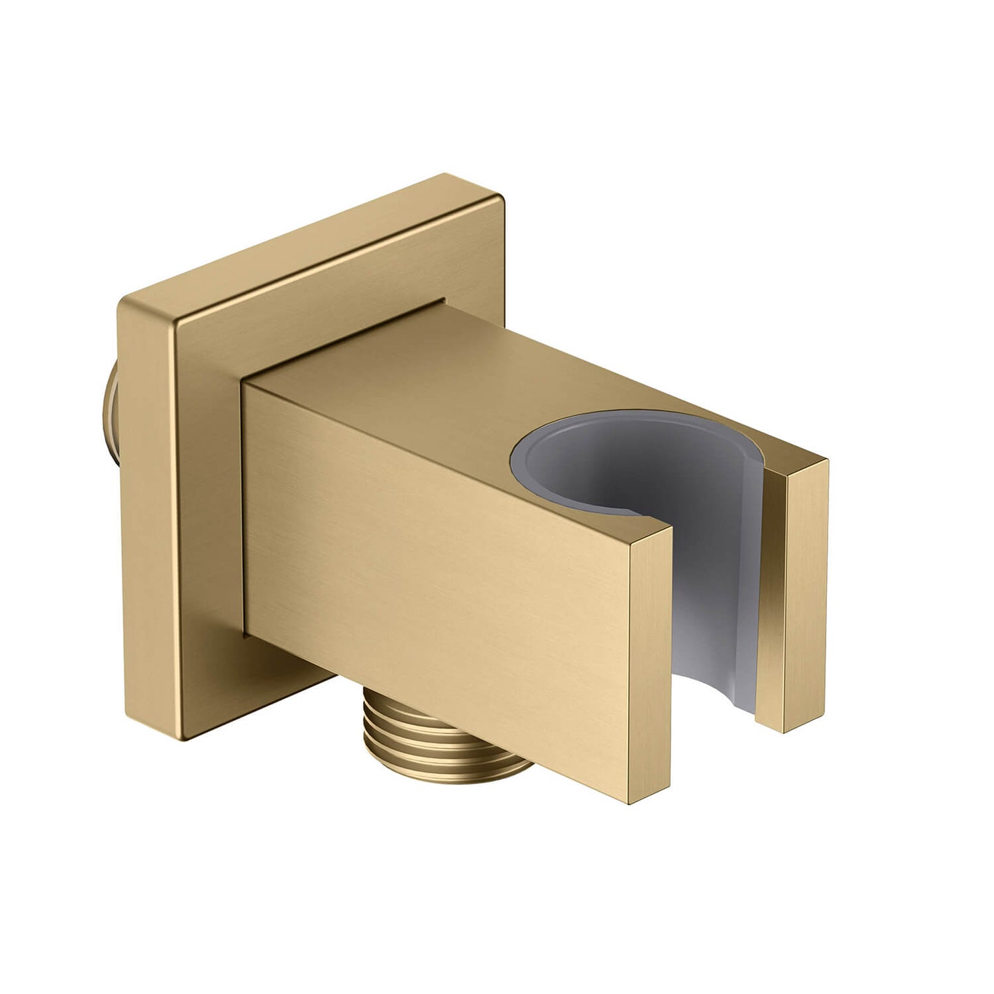 WE11 brushed brass wall elbow with adjustable hand shower holder