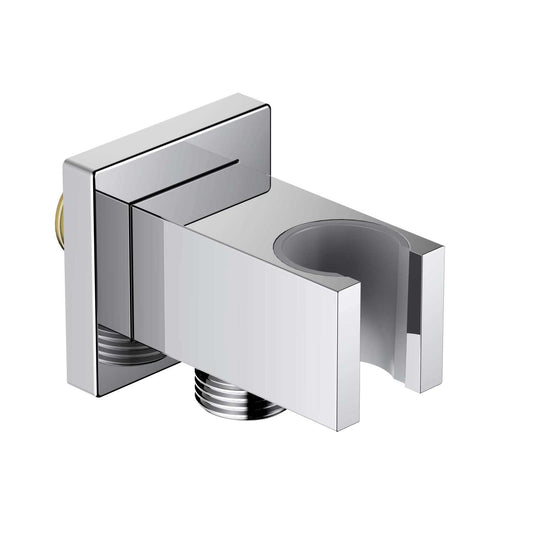 Brass Square wall elbow with shower holder WE11
