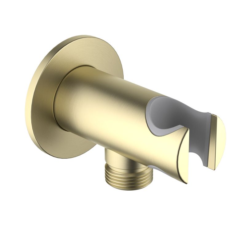 Brass round wall elbow with shower holder WE17
