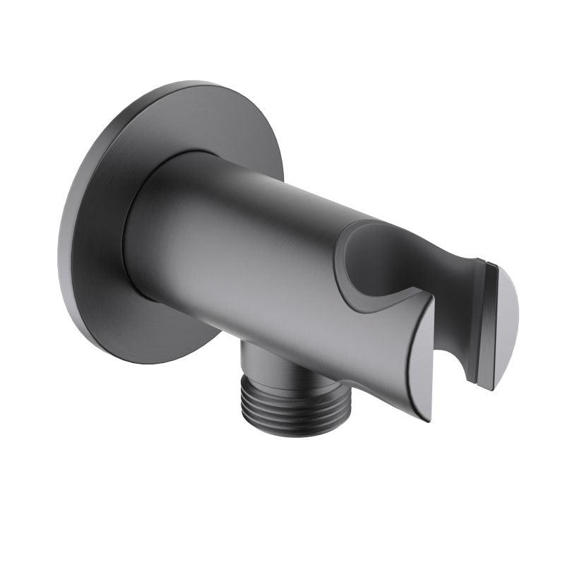Brass round wall elbow with shower holder WE17