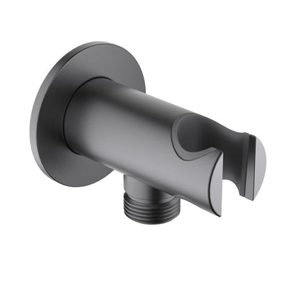 Brass round wall elbow with shower holder WE17