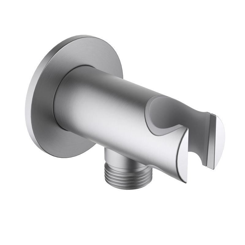 Brass round wall elbow with shower holder WE17