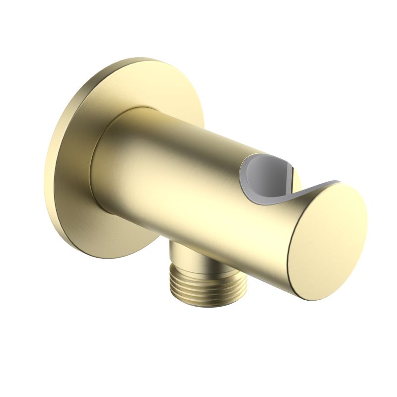Brass round wall elbow with shower holder WE18