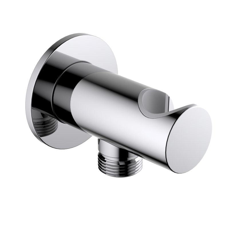Brass round wall elbow with shower holder WE18