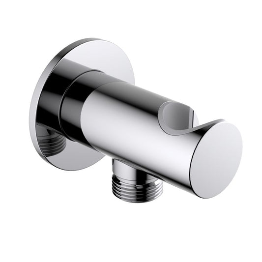 Brass round wall elbow with shower holder WE18