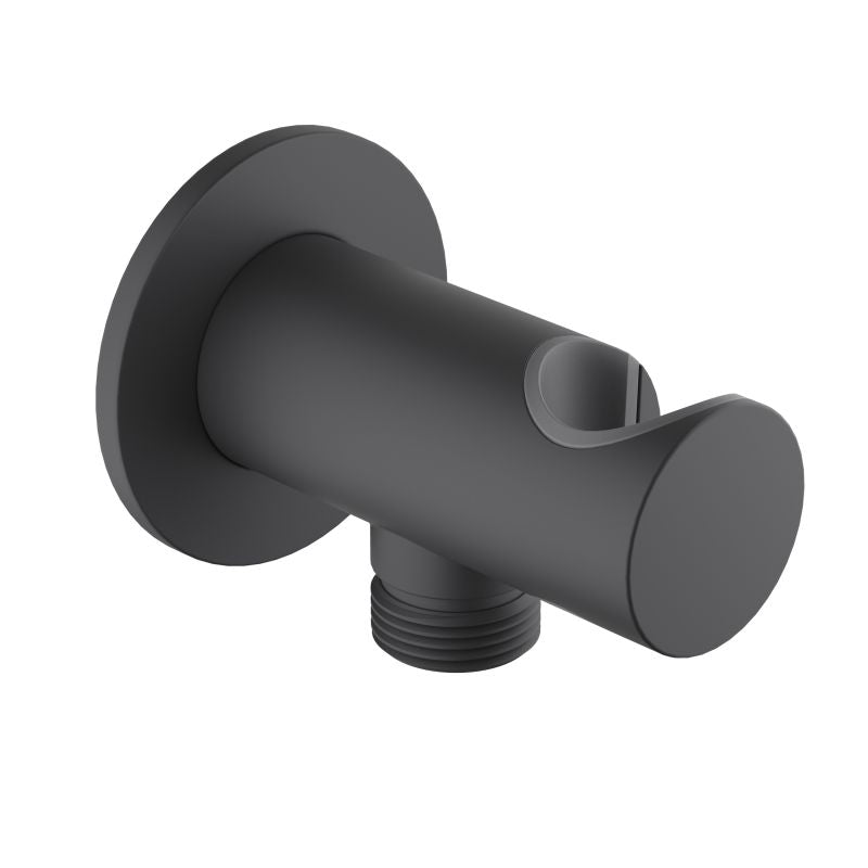 Brass round wall elbow with shower holder WE18